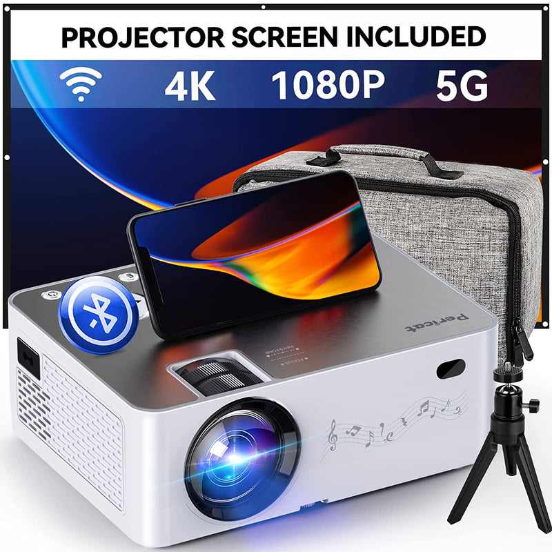 5G WiFi and Bluetooth Projector 12000L Supports 1080P with 4K Supported