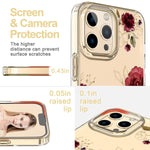 Elubbikok Designed For Iphone 13 Pro Max Case Clear Floral Soft Flexible Tpu Shockproof Protective Cover For Women Girls Not Yellowing Military Grade Drop Protection Slim Thin Case Red Rose