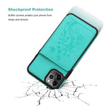 Kihuwey Iphone 11 Pro Max Wallet Case With Card Holder Premium Leather Embossed Butterfly Kickstand Durable Shockproof Protective Cover Iphone Pro Max 6 5 Inchgreen