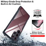 Xundd Case For Samsung Galaxy S22 Ultra 6 8 With Integrated Camera Cover Military Grade Drop Tested Slim Clear Back With Shockproof Soft Tpu Bumper For Samsung S22 Ultra 5G Black