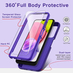 Wrj For Samsung Galaxy A03S A02S Case With 2 Packs Screen Protector Rugged Pc Front Cover Soft Liquid Silicone Shockproof Back Cover Not For Us Version International Model Taro Purple