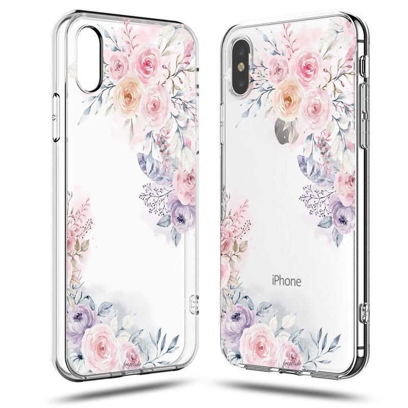 Iphone Xr Case Cute Tropical Roses Floral Flowers Daisy Blooms Obsession Camellia Garden Women Girls Trendy Pink Purple Spring Summer Simple Chic Elegant Clear Case For Teens Compatible For Iphone Xr