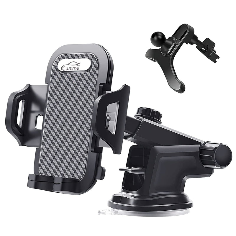 Icweimei Universal Car Phone Holder Mount Suction Cup Phone Car Mount Hands Free Dashboard Windshield Car Air Vent Cell Phone Holder For Car Compatible With All Mobile Phones