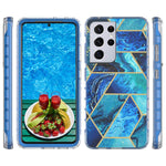 Jeylly Samsung Galaxy S21 Ultra Case Galaxy S21 Ultra Case Soft Silicone Shockproof Slim Thin Case Cover Marble Stylish Cute Design Skin Phone Case For Samsung S21 Ultra Ocean Blue