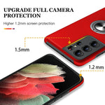 Jame For Samsung Galaxy S21 Ultra Case Not For S21 Or S21 Plus Slim Soft Bumper Protective Case For Samsung S21 Ultra Case With Invisible Ring Holder Kickstand For Galaxy S21 Ultra Case Red