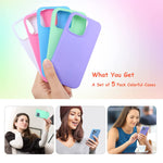 Costyle Silicone Soft Case 5 Pack Compatible For Iphone 13 Pro Max 6 7 Inch Slim Fit Multi Color Full Protection Case Purple Green Blue White Pink