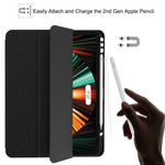 New Ipad Pro 12 9 Case 2021 With Pencil Holder Full Body Protection 2Nd Gen Apple Pencil Charging Auto Wake Sleep Soft Tpu Back Cover For 2021 I