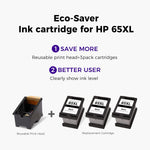 Ink Cartridge Replacement For Hp 65Xl 65 Xl Use With Hp Envy 5052 5055 5058 5010 Deskjet 2622 2652 2655 3720 3721 Amp 100 120 1 Print Head 3 Black