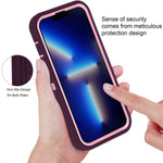Droperprote Compatible With Iphone 13 Pro Max Case With Tempered Glass Screen Protectors 3 Layers Military Full Body Drop Protective Heavy Duty Shockproof Iphone 13 Pro Max Case 6 7 Inches Purple Pink