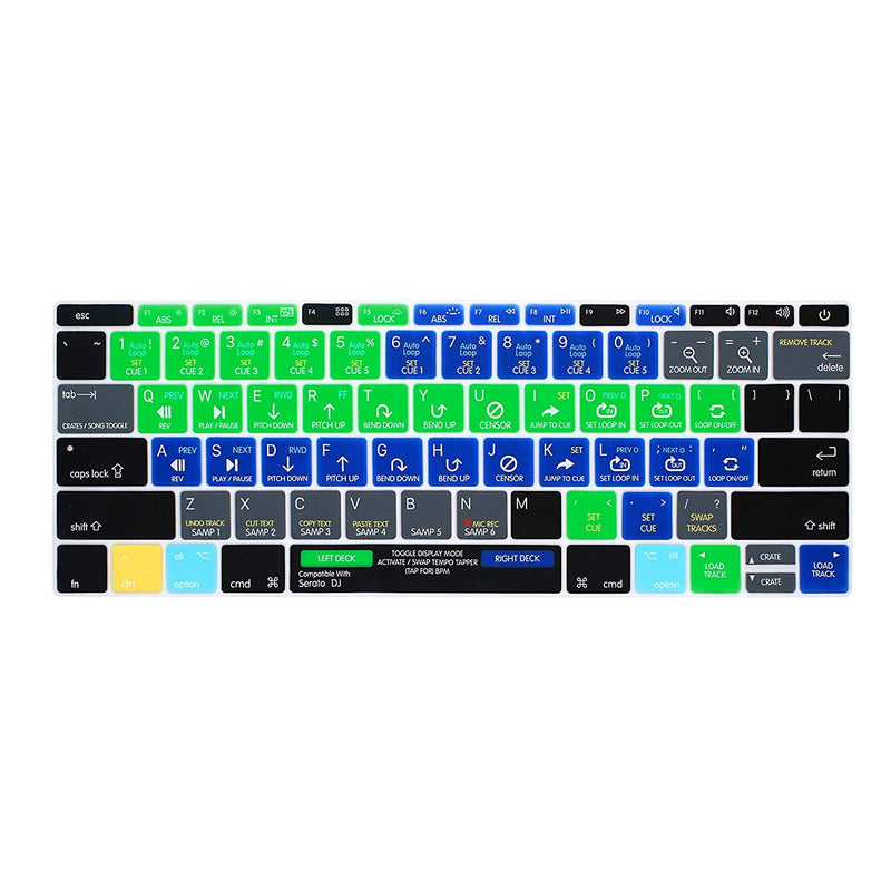 Serato Dj Hotkey Silicone Keyboard Cover Skin For Macbook Pro 13 A1708 A1988 No Touch Bar 2018 2017 2016 Release And For Macbook 12 A1534 2015 A19312018 Usa Layout Protective Skin