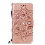 Cotdinfor Compatible With Google Pixel 6 Case Glitter Wallet Case For Women Leather Crystal Embossed Flip Case With Card Holder Stand Case For Google Pixel 6 Diamond Mandala Rose Gold Ld