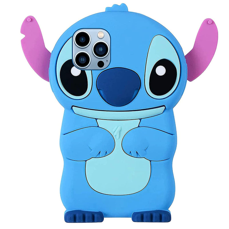 Lupct Blue Stitch Silicone Case For Iphone 13 Pro Max 3D Cartoon Animal Cute Soft Protective Cases Kawaii Character Cover Fun Cool Skin Shell For Kids Teens Girls Guysfor Iphone 13 Pro Max 6 7