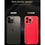 Kickstand Compatible With Iphone 13 Pro Max Case Slim Fit Luxury Carbon Fiber Back Cover Hybrid Plating Case With Hidden Stand Red