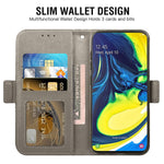 New For Samsung Galaxy A80 A90 4G Wallet Case And Tempered Gla