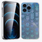 Compatible With Iphone 13 Pro Max Love Heart Laser Case Feibili Cut Clear Glitter Soft Silicone Pattern Slim Protective Shockproof Girls Women Case Cover For Iphone 13 Pro Max