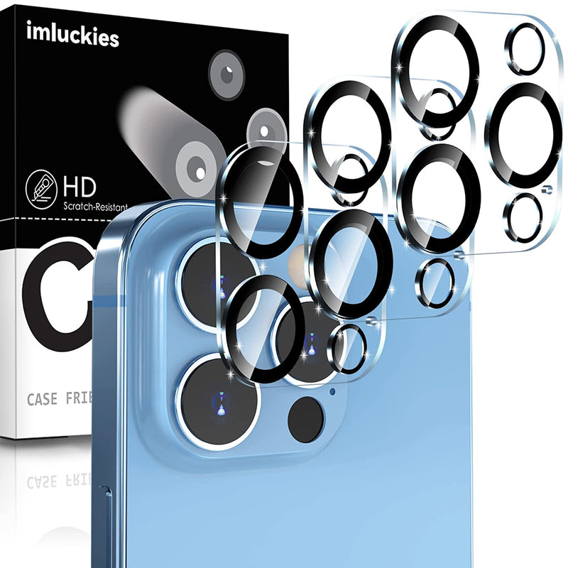 Imluckies 3 Pack Camera Lens Protector Compatible With Iphone 13 Pro 13 Pro Max Hd Clear Tempered Glass 9H Scratch Resistant Lens Cover Case Friendly Easy Installation Bubble Free