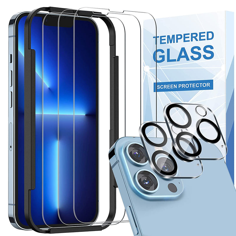 Vasg 3 Pack Screen Protector Compatible For Iphone 13 Pro Max6 7 Inch 2 Pack Camera Lens Protector Hd Full Screen Tempered Glass Film9H Hardness Case Friendly Anti Fingerprint Bubble Free