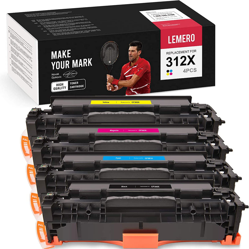Toner Cartridge Replacement For Hp 312A 312X Cf380X Cf380A Cf381A Cf382A Cf383A To Use With Color Laserjet Pro Mfp M476Nw M476Dn M476Dw Black Cyan Magenta Yell