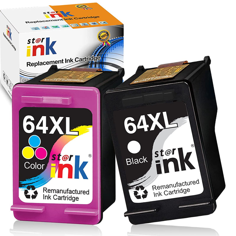 Ink Cartridge Replacement For Hp 64 Xl 64Xl For Envy Photo 7855 7858 7155 7800 6255 7864 7164 7158 6252 6258 Printerblack Tri Color 2 Pack