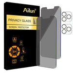 Ailun 2Pack Screen Protector 2 Pack Camera Lens Protector Tempered Glass Film 9H Hardness And 2Pack Privacy Screen Protector 2 Pack Camera Lens Protector Compatible For Iphone 13 Pro
