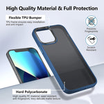 Jifvik Compatible With Iphone 13 Pro Max Case Metal Button Silky Touch Translucent Matte Hard Pc Back Soft Tpu Edge Airbag Shockproof Protective Phone Case For Iphone 13 Pro Max 6 7 Blue