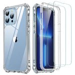 Esr Air Armor 360 Case With Screen Protector Compatible With Iphone 13 Pro Case Full Body Case Tough Case Military Grade Protection With Tempered Glass Screen Protector 2 Pack Clear