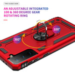 Korecase Compatible With Samsung Galaxy S21 Fe 5G Case Extreme Protection Dual Layer With 360 Degree Rotating Ring Kickstand Red
