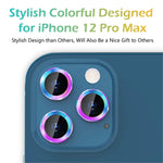 Cloudvalley For Iphone 12 Pro Max Camera Lens Protector Premium Tempered Glass Film Aluminum Alloy Camera Ring Cover Protection Fit For Iphone 6 7 Inch Colorful