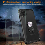Qhohq Case For Samsung Galaxy A12 6 5 With 2 Pack Screen Protector 360 Rotating Stand Military Grade Anti Fall Protection Transparent Pc Back Cover Rugged Shockproof Edge Protection Black