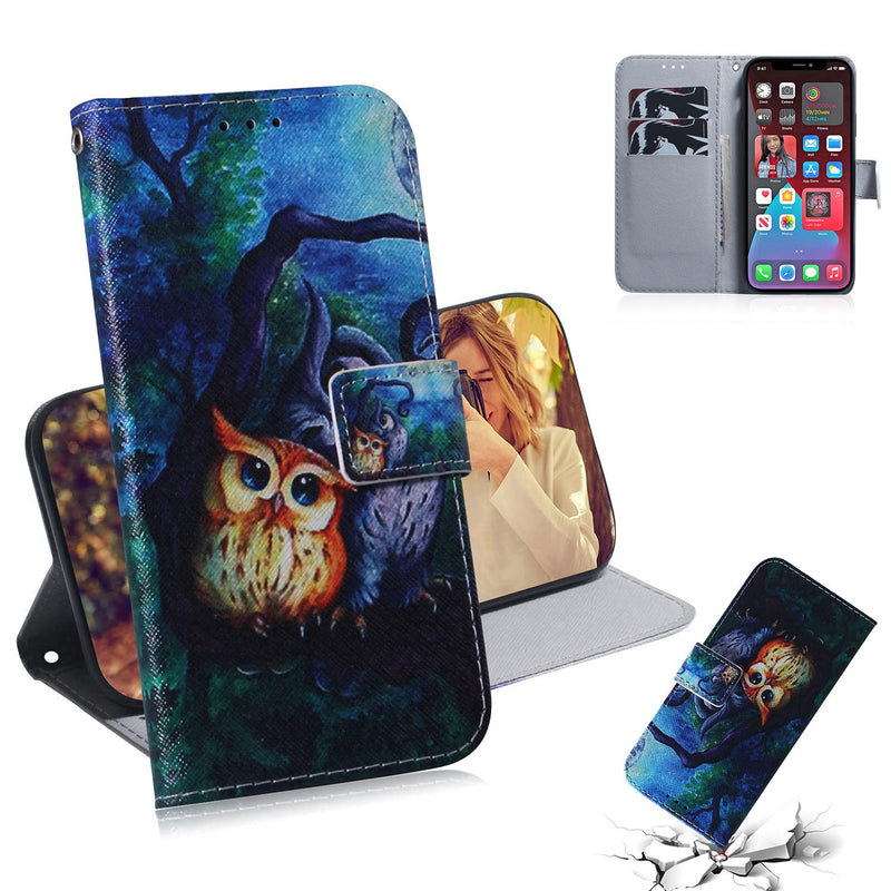 Bumper Cover For Iphone 13 Pro 6 1 Inch Card Wallet Case Aesthetic Painting Folio Flip Case Stand Shockproof Shell Owl Iphone 13 Pro