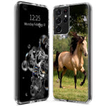 Case For Samsung Galaxy S21 Ultra 5G Dual Layer Clear Slim Pc Protective Cover Soft Tpu Shockproof Case With Running Horse Pattern Design Phone Case For Galaxy S30 Ultra 6 8 Inch