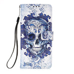 Isadenser Compatible With Samsung S21 Fe 5G Case Galaxy S21 Fe 5G Flip Case Wallet Stand Credit Cards Slot Cash Pockets Pu Leather Flip Wallet Case For Samsung Galaxy S21 Fe 5G 3D Blue Skull Yb