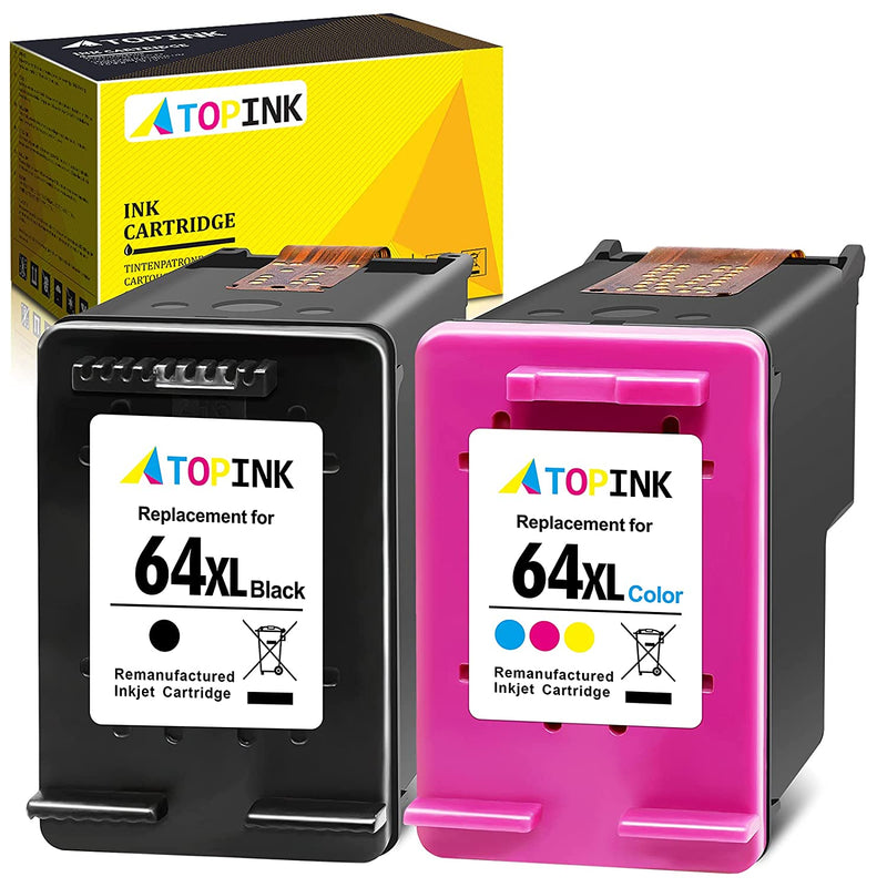 Ink Cartridge Replacement For Hp 64Xl 64 Xl Black Tri Color Work With Envy Photo 7800 7158 7164 7855 6222 7155 6255 6252 7858 7120 7130 6220 6230 7830 Tango X