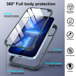 Doeboe Compatible With Iphone 13 Pro Max Case 6 7 Inch 2021 Full Body Cover Built In Tempered Glass Screen Protector Transparent Protective Clear Phone Case Soft Tpu Shockproof Anti Slipgreen