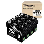 Ink Cartridge Replacement For Epson 252 T252 Black 4 Pack To Use With Workforce Wf 7720 Wf 3640 Wf 7710 Wf 3620 Wf 7110 Wf 7620 Wf 7610 Wf 7210 Wf 3630 Printer