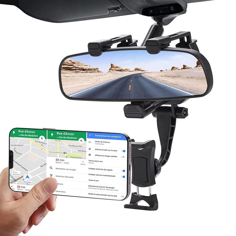 Ombsyej Phone Holder For Car Rear View Mirror Phone Mount Rear View Mirror Accessories Universal Car Phone Holder Mount Cell Phone Automobile Cradle Fits With Iphone 12 Pro Galaxy S21 All Phones