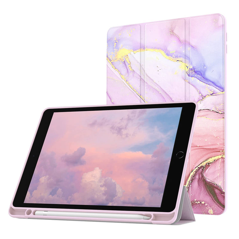 New Ipad 10 2 Case 9Th 8Th 7Th Generation With Pencil Holder2021 2020 2019 Release Soft Tpu Trifold Stand Smart Cover Auto Wake Sleep Shockproof Case