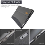 New Case For Surface Pro 7 Fits Keyboard And Kickstand Premium Pu Leather Cover With Multiple Angle Viewing For Surface Pro 7 2019 Released Jeans Gray