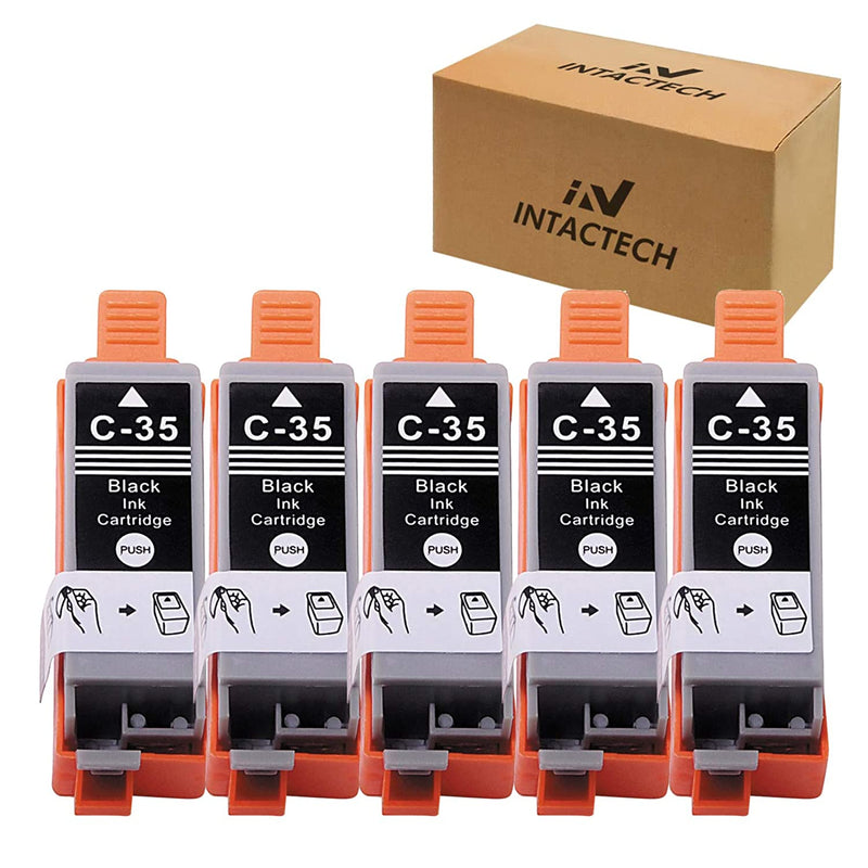 Intactech 5 Pack Compatible With Canon Pgi 35 Ip110 Ip100 Black 35 Ink Cartridges Use For Canon Pixma Ip110 Ip100 Tr150 Printer