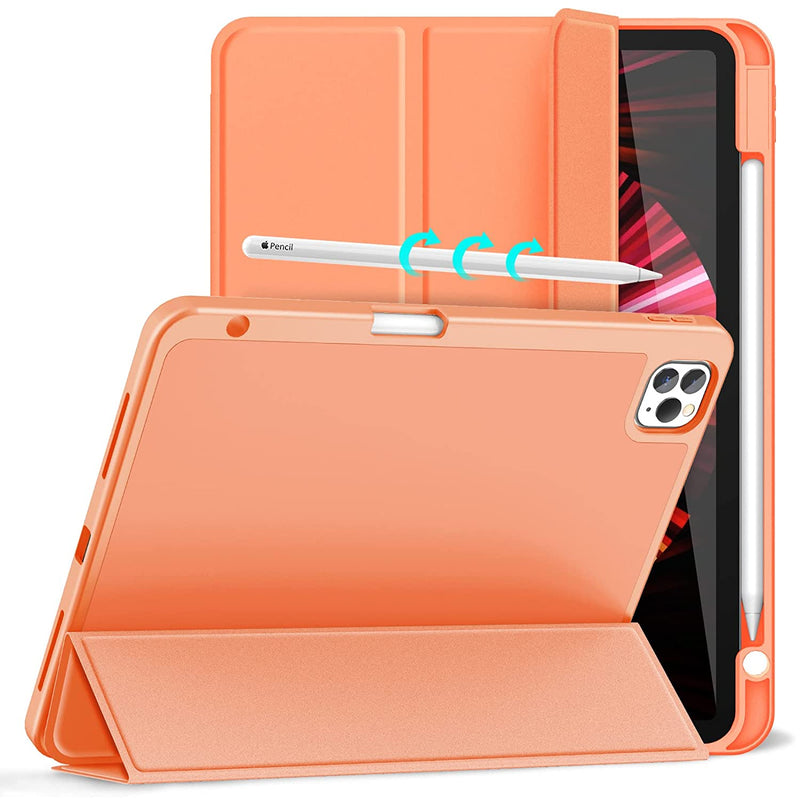 New Ipad Pro 11 Case 2021 2020 2018 Slim Stand Soft Back Shell Smart Cover For Ipad Pro 11 Inch 3Rd Generation 2021 2Nd Gen 2020 1St Gen 2018 With Pen