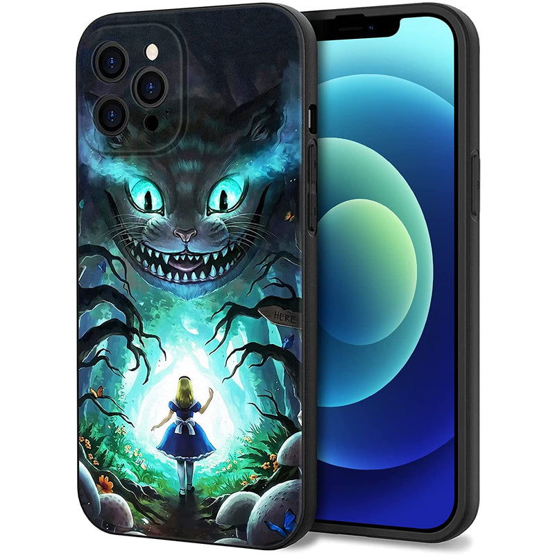 Fit For Iphone 12 Pro Max Case 6 7 With Cartoon Design Full Body Protective Soft Tpu Cases With Alice In Wonderland Cheshire Cat 12Max