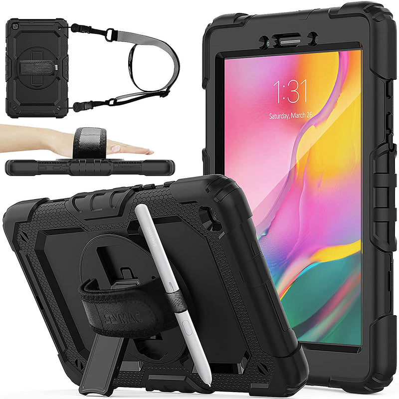 New Samsung Galaxy Tab A 8 0 2019 Case With Screen Protector Drop Proof Case For Sm T290 T295 T297 Black