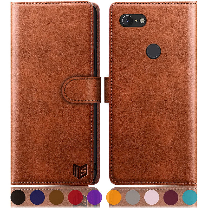 For Google Pixel 3 Xl With Rfid Blocking Wallet Case Credit Card Holder Flip Book Pu Leather Phone Case Shockproof Cover Cellphone Women Men For Google Pixel 3Xl Case Wallet Light Brown