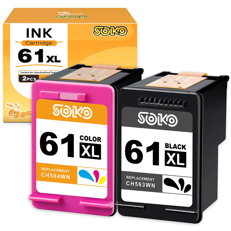 Ink Cartridge Replacement For Hp 61Xl 61 Xl Work With Envy 4500 4501 4502 5530 5535 Deskjet 1000 1055 1056 2541 2549 3000 3050 Officejet 2620 Printer 1 Black 1