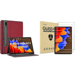 New Procase Galaxy Tab S7 Plus 12 4 Case 2020 With S Pen Holder Red Bundle With 2 Pack Galaxy Tab S7 Plus 12 4 Inch 2020 Screen Protector T970 T975 T9