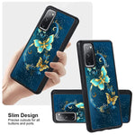 Compatible With Samsung Galaxy S20 Fe 6 5 Inch Case Built In Screen Protector Cute Blue Butterfly Design Hard Pc Back Anti Slip Shockproof Protective Case For Samsung Galaxy S20 Fe
