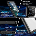 Hoguomy For Iphone 13 Pro Case Waterproof Built In Screen Protector Full Body Underwater Protection Heavy Duty Shock Proof Cover 5G Waterproof Case For Iphone 13 Pro 6 1 Inch