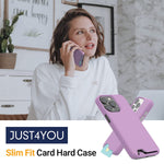 Just4You Slim Hard Cover For Apple Iphone 13 Pro Max Case With Card Holder Matte Purple Cs_Hd_Cd_I13Pm_Pl