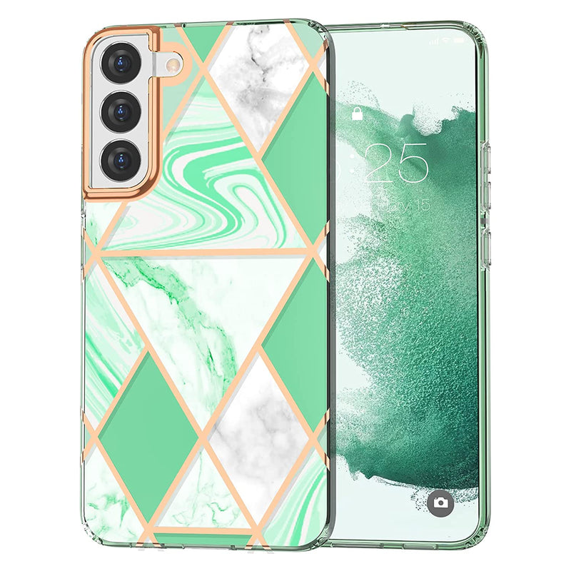 Mateprox Compatible With Samsung Galaxy S22 Plus Case Marble Design Slim Thin Stylish Geometric Cover For For Samsung S 22 5G 6 62022 Marble Green