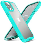 Compatible With Iphone 13 Pro Max Case A Complete Hybrid Shock Absorbing Protective Case With Built In Screen Bumper Suitable For Iphone 13 6 7 Inch Drop Protection Protective Case Cyan Transparent